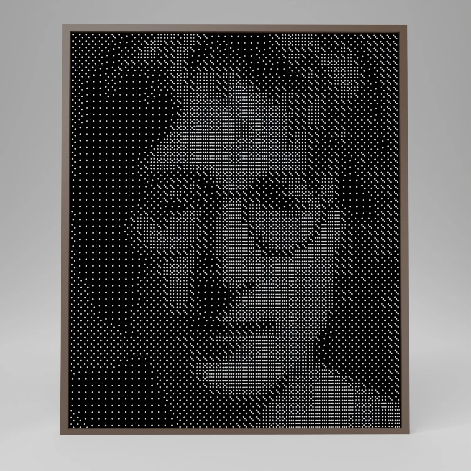 Mosaik dadu John Lennon dalam bingkai